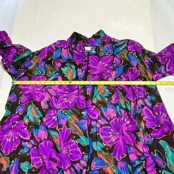Oscar de la Renta Womens Medium Swimwear Swim Cover Up Sheer Psychedelic Vintage
